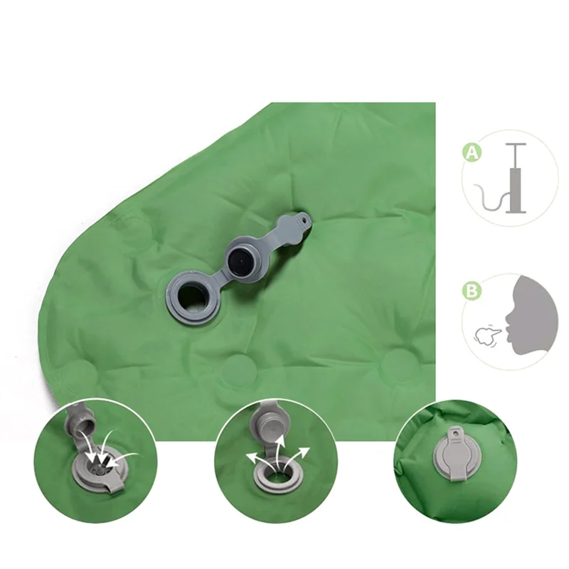200x120CM Camping TPU Sleeping Mat Inflatable 2 People Backpacking Sleeping Pad without Pillow - Army Green