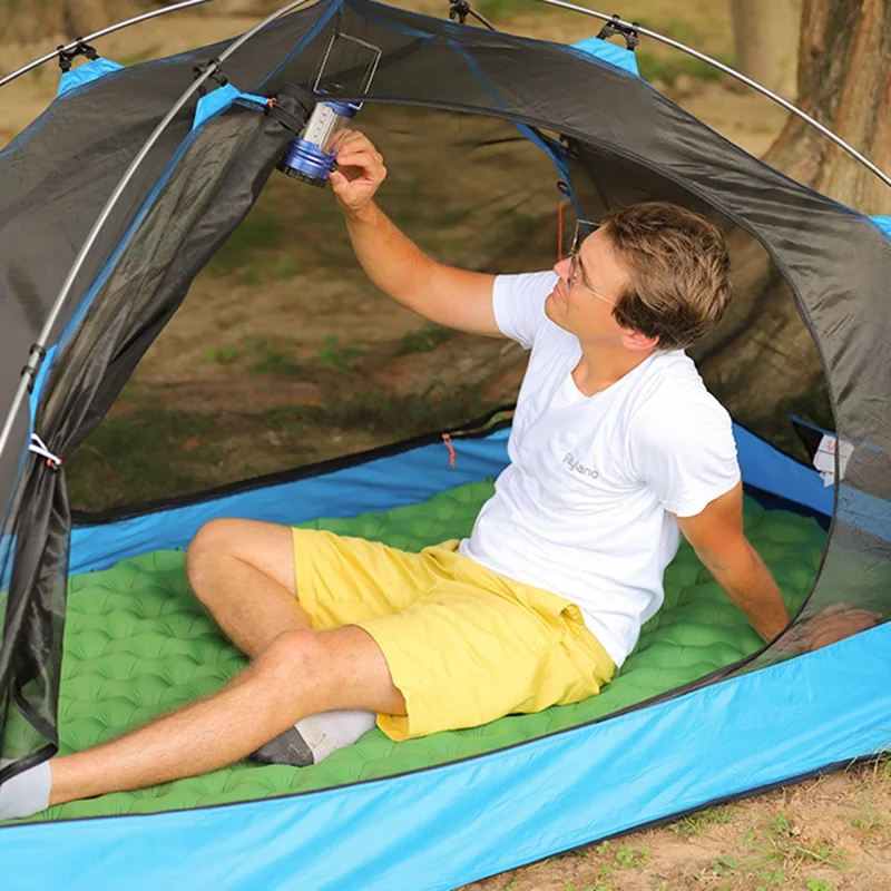 200x120CM Camping TPU Sleeping Mat Inflatable 2 People Backpacking Sleeping Pad without Pillow - Army Green