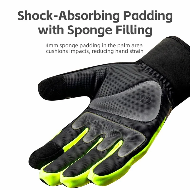 ROCKBROS S335 1 Pair Bicycle Gloves Full Finger Touch Screen Bike Gloves Winter Warm Gloves - S