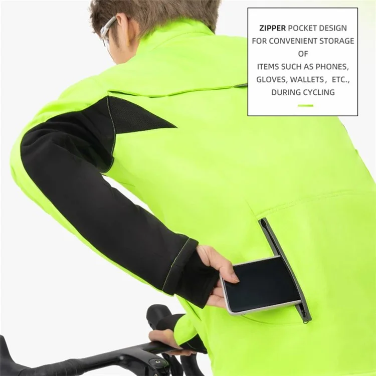 ROCKBROS Cycling Jersey Long Sleeve Thermal Fleece Bicycle Cycling Clothing - XXL