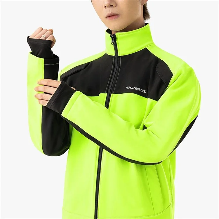 ROCKBROS Cycling Jersey Long Sleeve Thermal Fleece Bicycle Cycling Clothing - XXL
