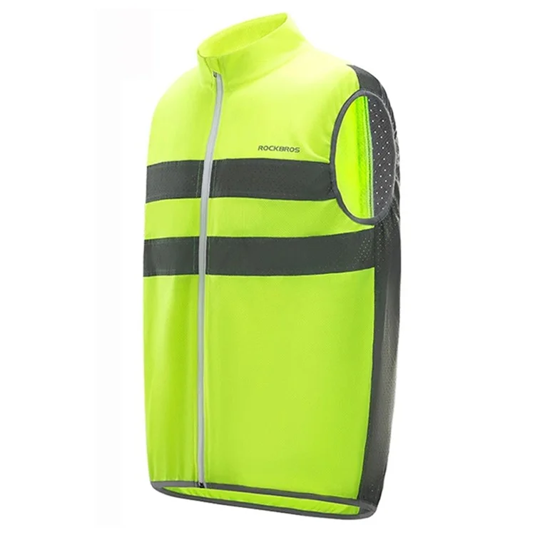 ROCKBROS YPW054 Reflektierende Weste Polyester Nacht-Sicherheitsjacke für Outdoor-Radfahren Laufen - M