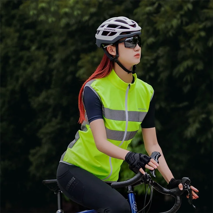 ROCKBROS YPW054 Reflektierende Weste Polyester Nacht-Sicherheitsjacke für Outdoor-Radfahren Laufen - M