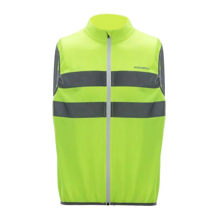 ROCKBROS YPW054 Reflektierende Weste Polyester Nacht-Sicherheitsjacke für Outdoor-Radfahren Laufen - M