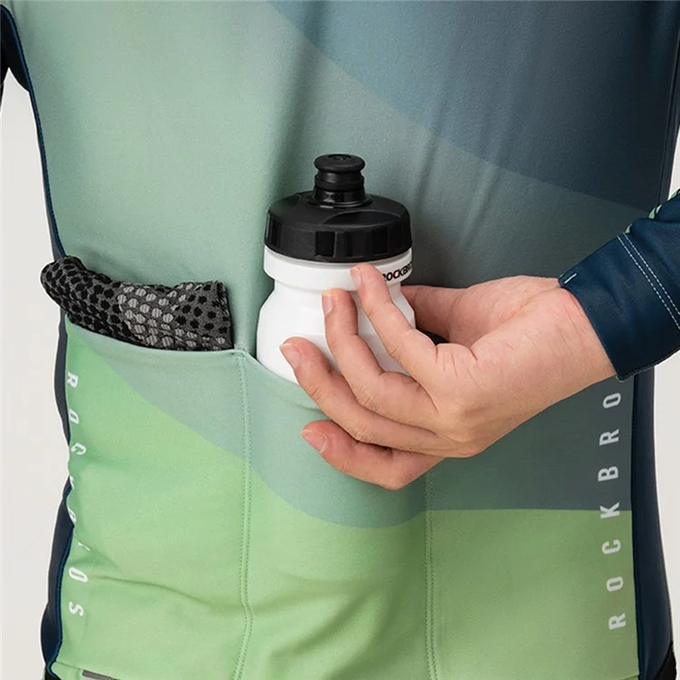 ROCKBROS Cycling Clothing Sets Long Sleeve Top Cycling Jersey Bike Outfit Bib Pants Built-In Foam Padded, Shoulder Strap Type - Men / White / M