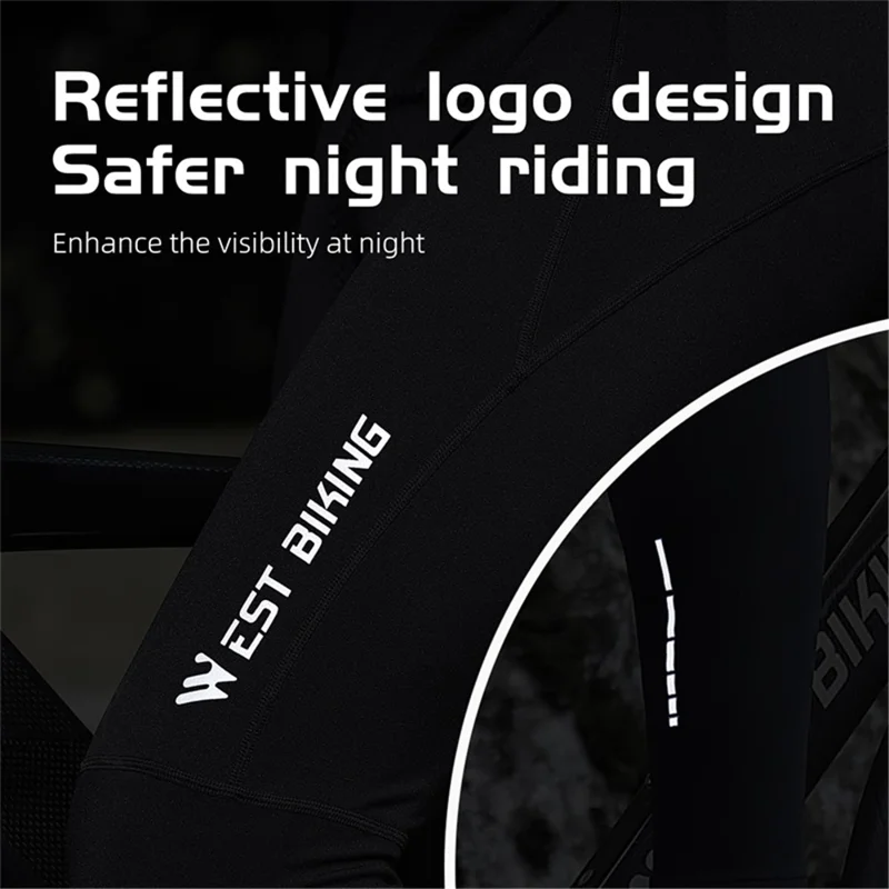 WEST BIKING YP0203130 Reflective Cycling Pants Men / Women Riding Tights Leggings 3D Padded Bike Pants - XL