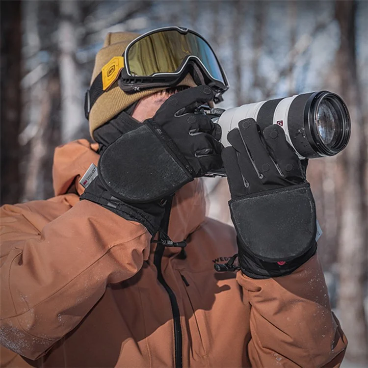 PGYTECH 1 Pair Heating Photography Gloves Winter Windproof Touch Screen Hand Warmer - M