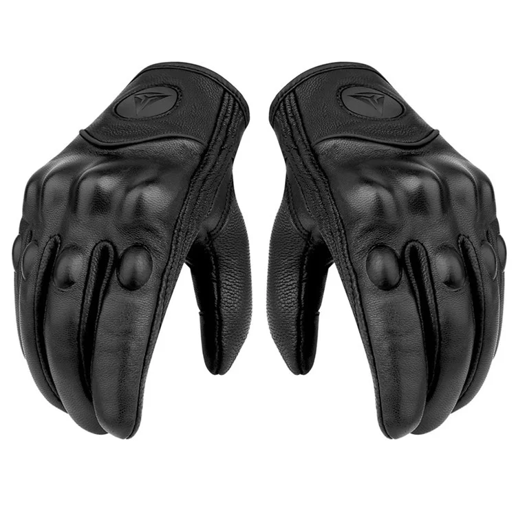 MOTOWOLF 1 Pair Sheepskin Leather Motorcycle Summer Touch Screen Function Gloves - No Hole / XL