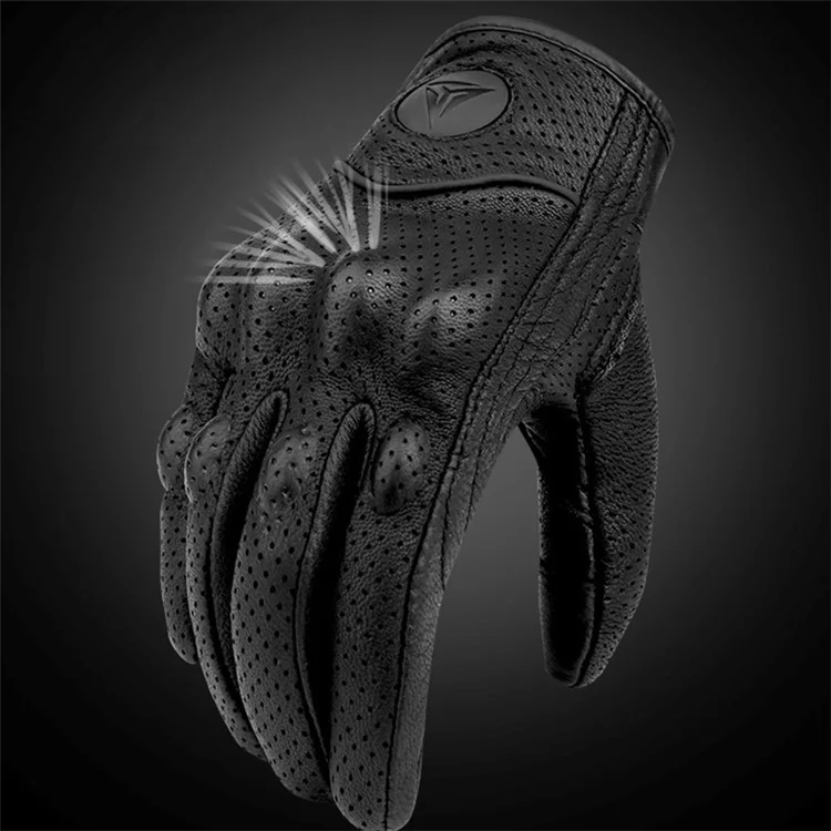 MOTOWOLF 1 Pair Sheepskin Leather Motorcycle Summer Touch Screen Function Gloves - No Hole / 2XL