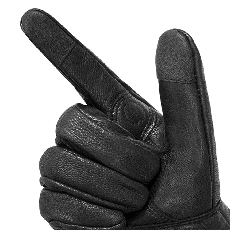 MOTOWOLF 1 Pair Sheepskin Leather Motorcycle Summer Touch Screen Function Gloves - No Hole / 2XL