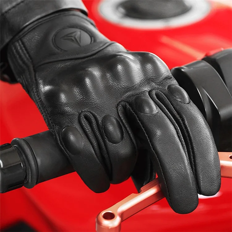 MOTOWOLF 1 Pair Sheepskin Leather Motorcycle Summer Touch Screen Function Gloves - No Hole / 2XL