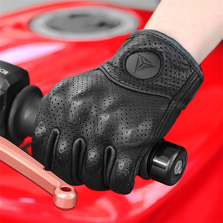 MOTOWOLF 1 Pair Sheepskin Leather Motorcycle Summer Touch Screen Function Gloves - No Hole / 2XL