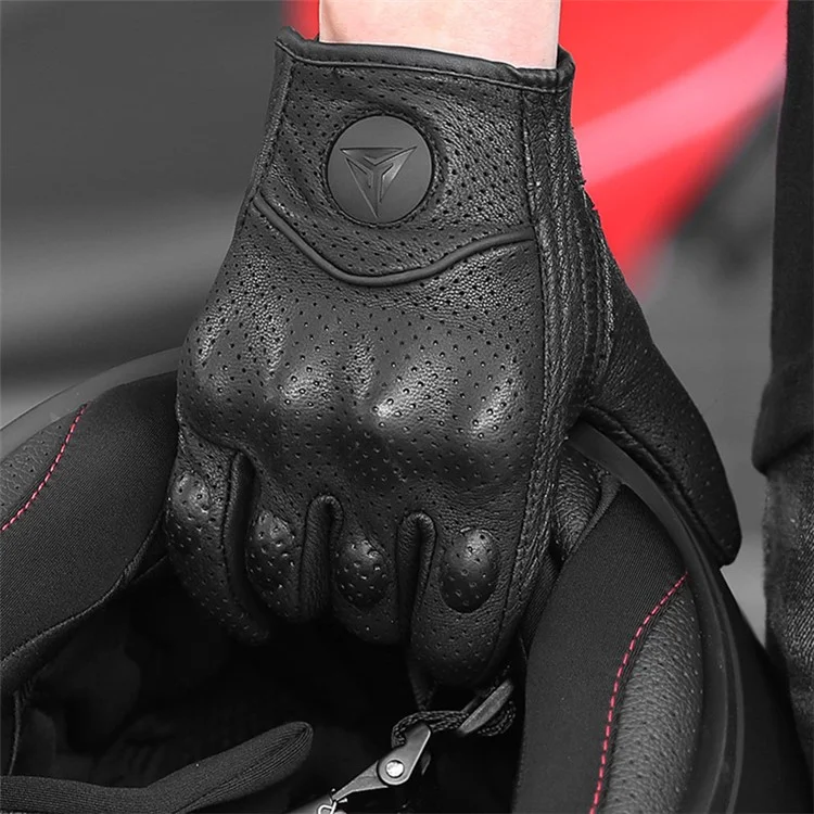 MOTOWOLF 1 Pair Sheepskin Leather Motorcycle Summer Touch Screen Function Gloves - No Hole / 2XL