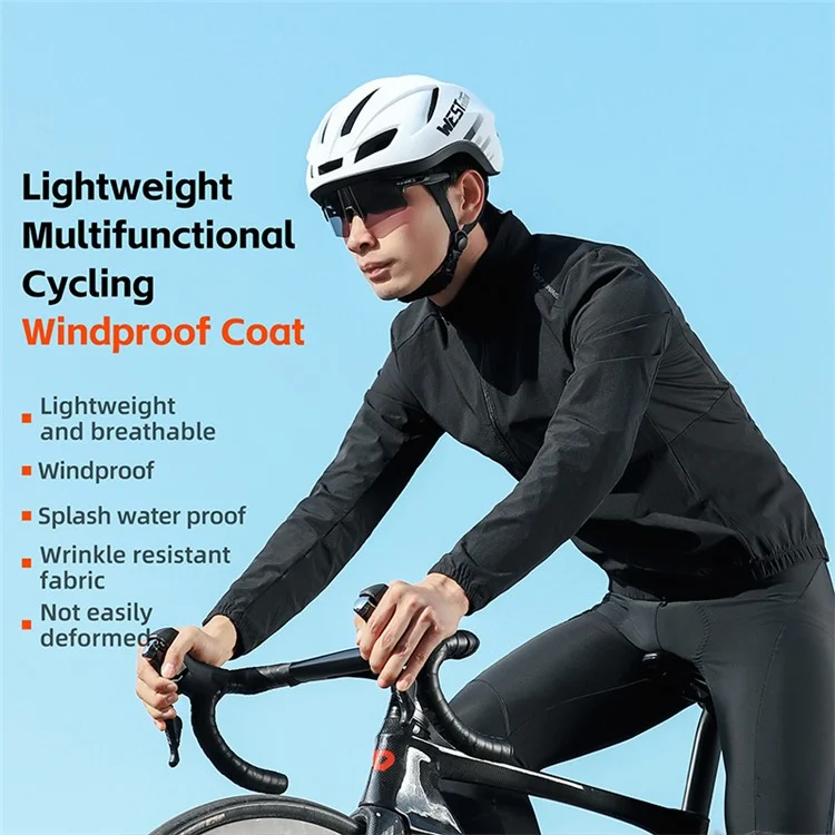 WEST BIKING YP0202330 Spring Autumn Long Sleeve Top Windproof Cycling Jacket - M
