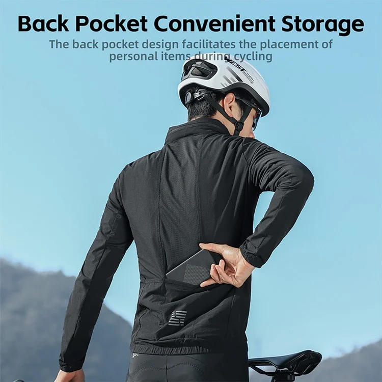WEST BIKING YP0202330 Spring Autumn Long Sleeve Top Windproof Cycling Jacket - M