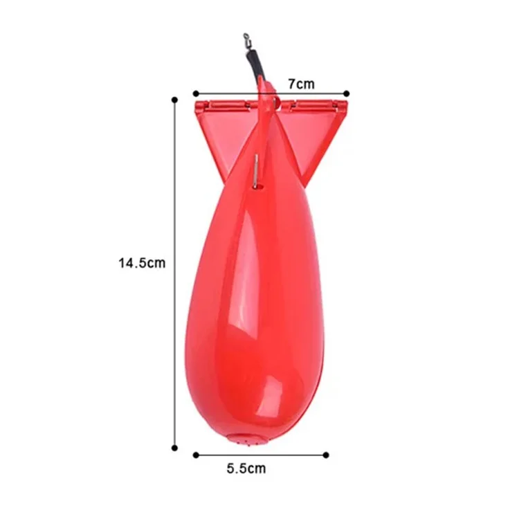 Rocket Shape PP Bait Thrower Carp Feeder Fishing Supplies Float Lure Bait Holder, Size: M - Blue