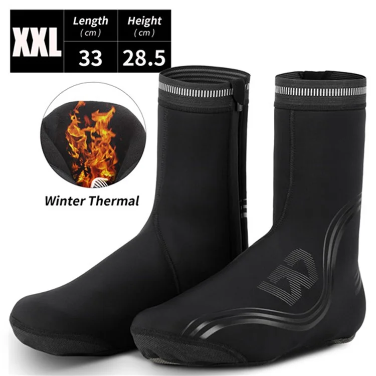 WEST BIKING Cycling Thermal Neoprene Overshoes Waterproof Windproof Toe Cycling Shoe Covers - XXL