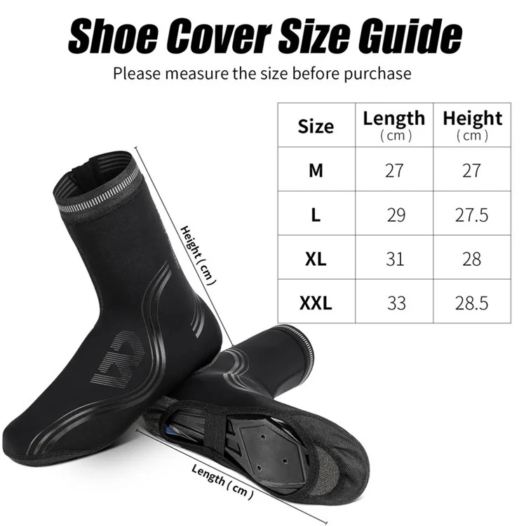 WEST BIKING Cycling Thermal Neoprene Overshoes Waterproof Windproof Toe Cycling Shoe Covers - XXL