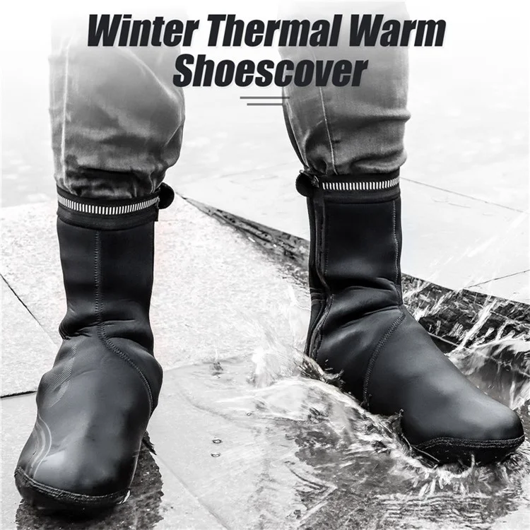 WEST BIKING Cycling Thermal Neoprene Overshoes Waterproof Windproof Toe Cycling Shoe Covers - XXL