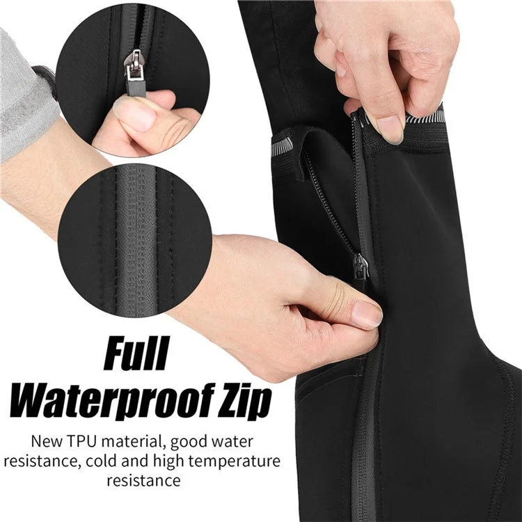 WEST BIKING Cycling Thermal Neoprene Overshoes Waterproof Windproof Toe Cycling Shoe Covers - XXL