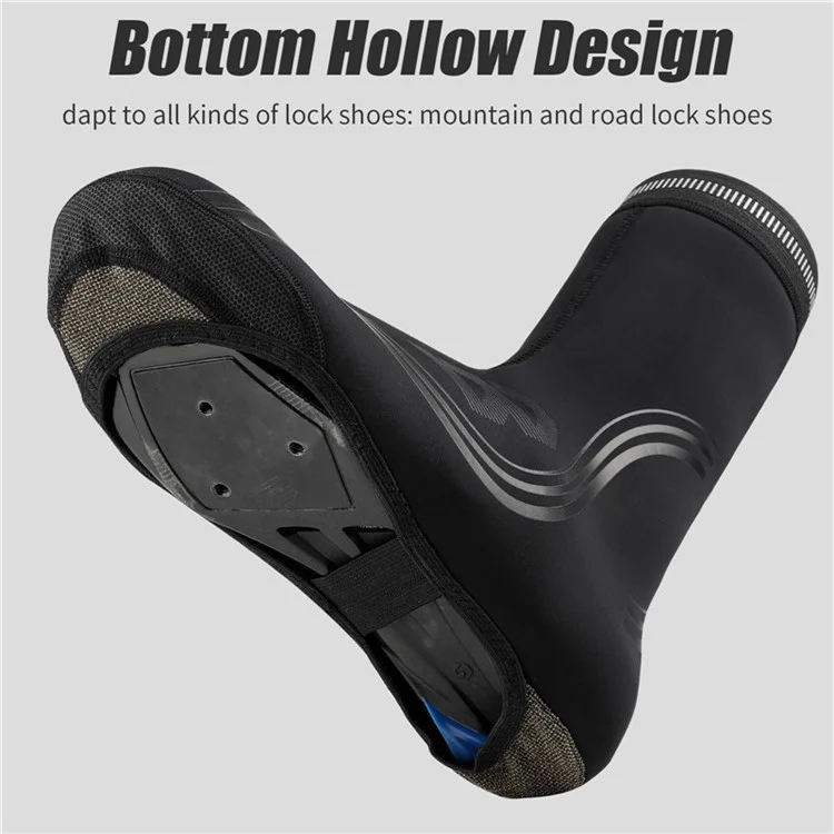 WEST BIKING Cycling Thermal Neoprene Overshoes Waterproof Windproof Toe Cycling Shoe Covers - XXL