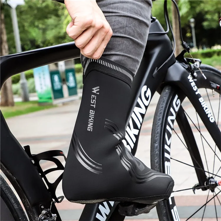 WEST BIKING Cycling Thermal Neoprene Overshoes Waterproof Windproof Toe Cycling Shoe Covers - XXL
