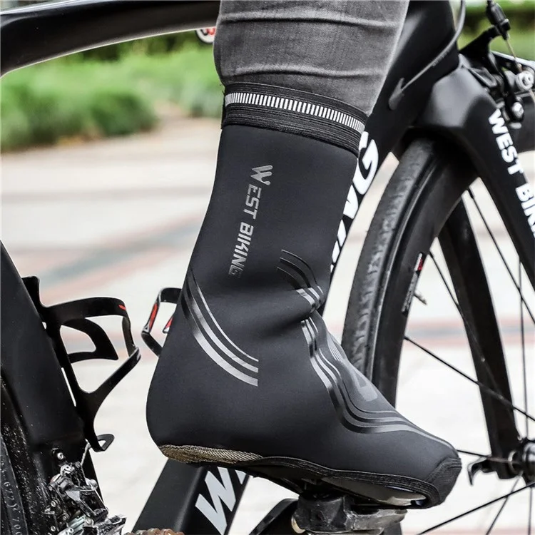 WEST BIKING Cycling Thermal Neoprene Overshoes Waterproof Windproof Toe Cycling Shoe Covers - XXL
