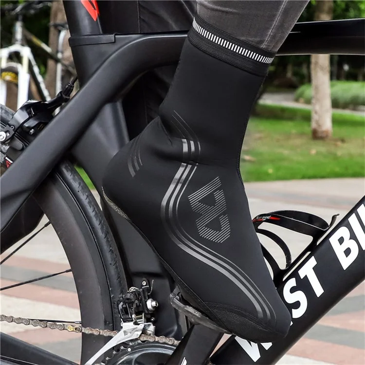 WEST BIKING Cycling Thermal Neoprene Overshoes Waterproof Windproof Toe Cycling Shoe Covers - XXL