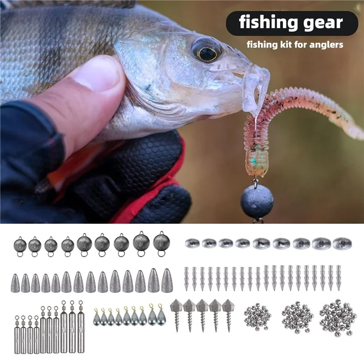 397Pcs / Set Juegos de Aparejos de Pesca, Caja Impermeable para Pesca de Agua Dulce, Trucha, Black Bass