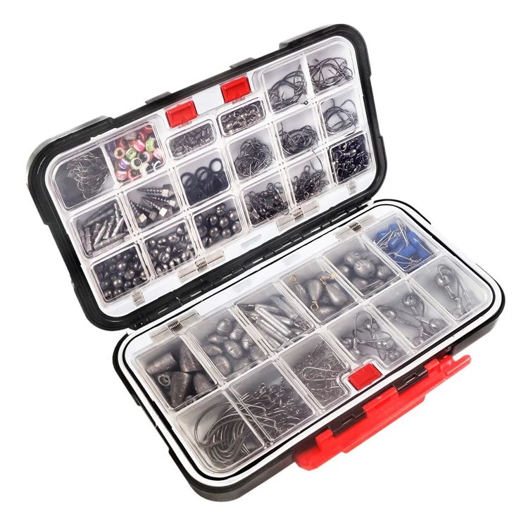 397Pcs / Set Juegos de Aparejos de Pesca, Caja Impermeable para Pesca de Agua Dulce, Trucha, Black Bass
