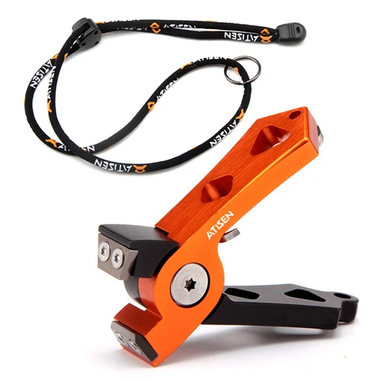 ATISEN FP-924 Lega di Alluminio+Acciaio al Tungsteno Pinza da Pesca Taglierina per Lenze con Cinturino - Arancione
