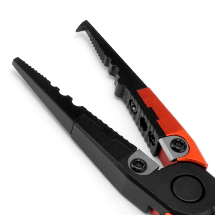 ATISEN TK-18 Pinze da pesca Estrattore di ami Taglialinea Apritore di anelli Utensile con fibbia e borsa da trasporto - Arancione