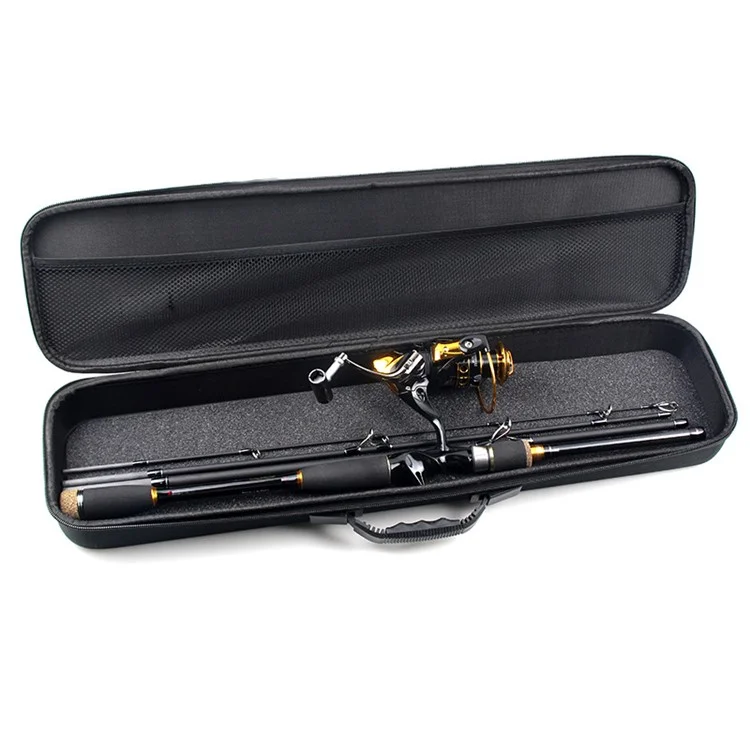 JSFUN 61.5x15x7cm Bolsa de Armazenamento de Vara de Pesca Caixa Rígida Absorvente de Choque EVA para Ferramentas de Pesca