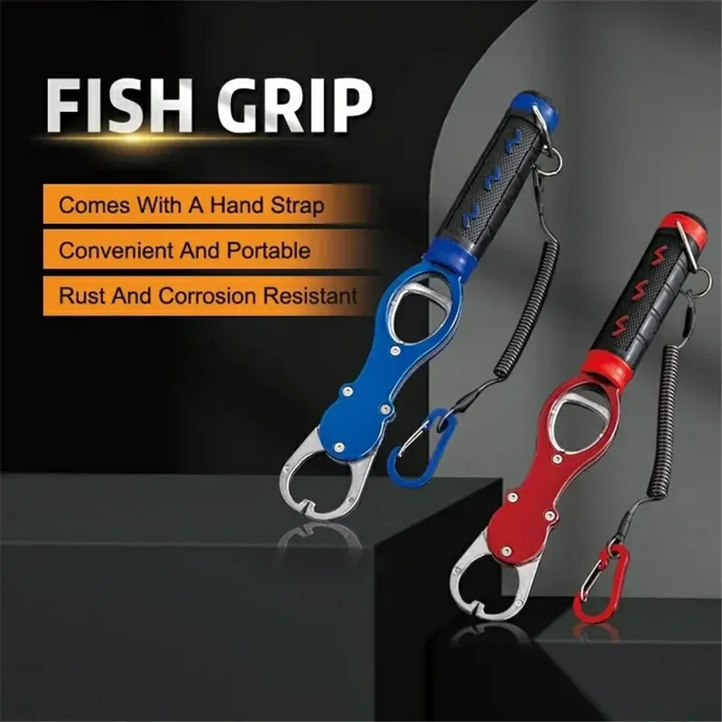 K1 Aluminum Alloy Fish Jaw Gripper Fishing Plier Grip Fish Clamp Fishing Controller Support Up to 18kg - Red