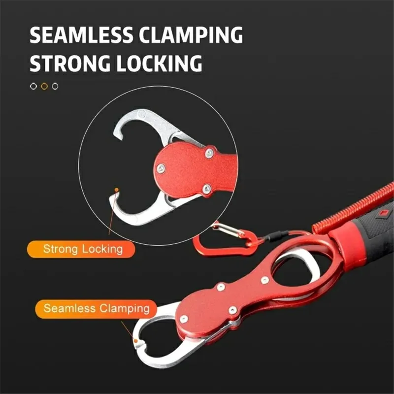 K1 Aluminum Alloy Fish Jaw Gripper Fishing Plier Grip Fish Clamp Fishing Controller Support Up to 18kg - Red