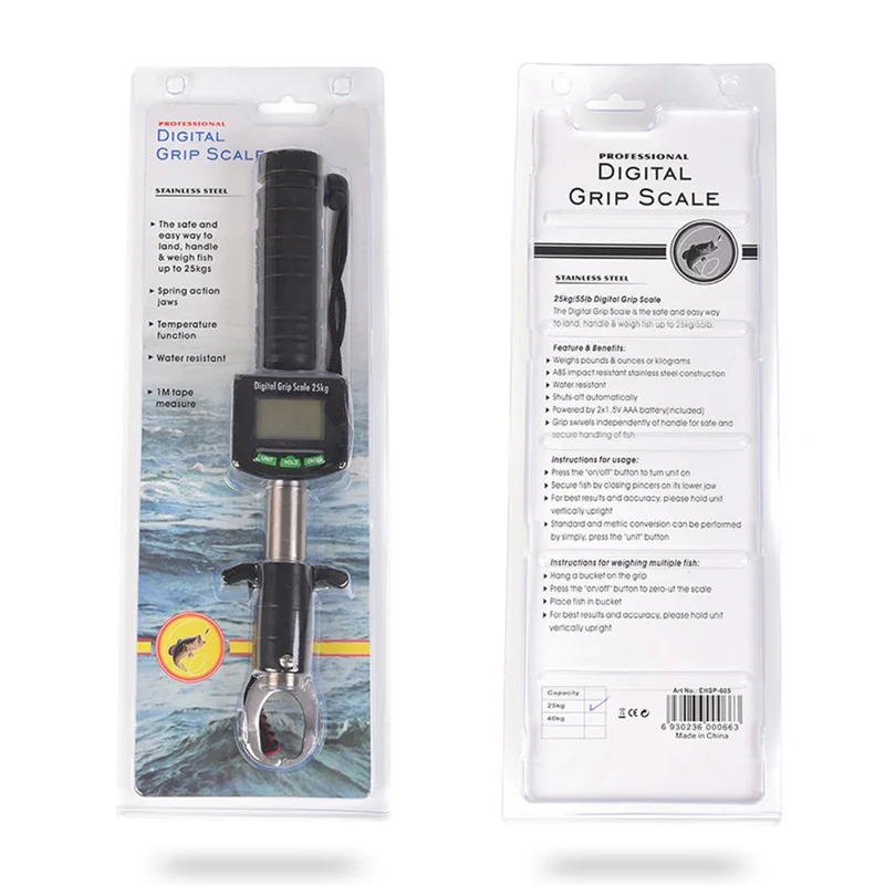 LEO 27890-605 Fish Grip Cyfrowy wyświetlacz 25KG Waga ze stali nierdzewnej Żabka do ryb