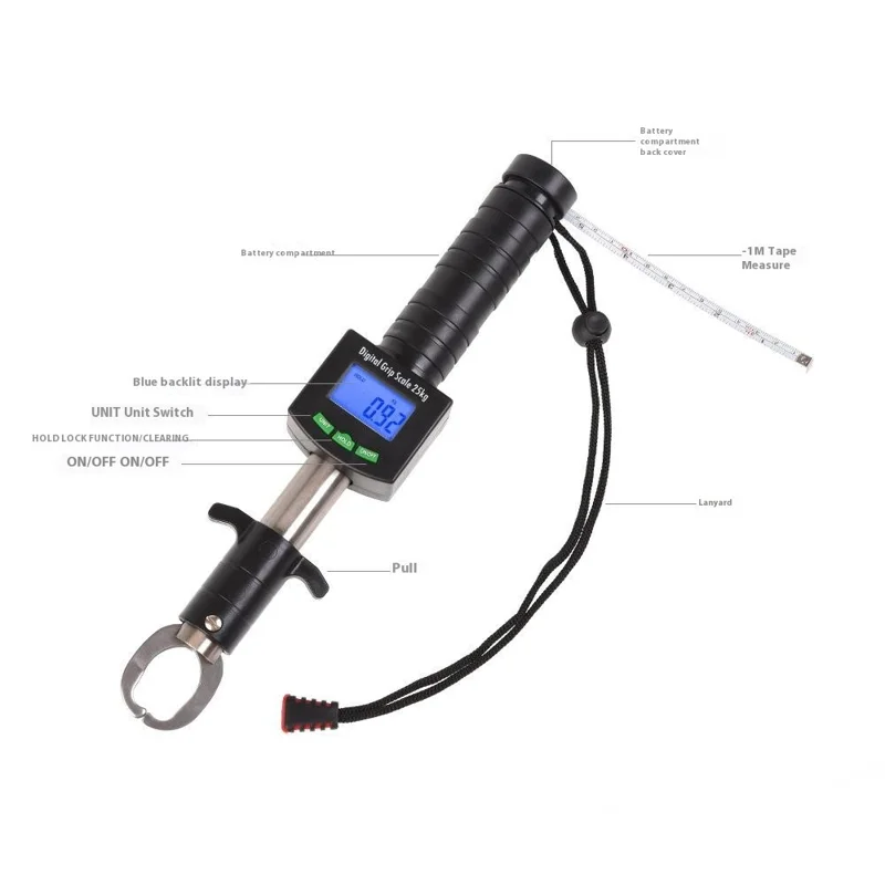 LEO 27890-605 Fish Grip Cyfrowy wyświetlacz 25KG Waga ze stali nierdzewnej Żabka do ryb