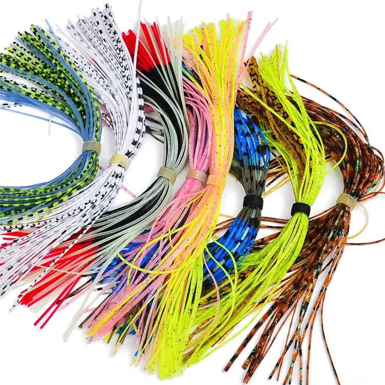 30 Pezzi Mix Colori Gonnellini in Silicone per Esche da Pesca - Materiale per Mosche e Jig, Colore Casuale