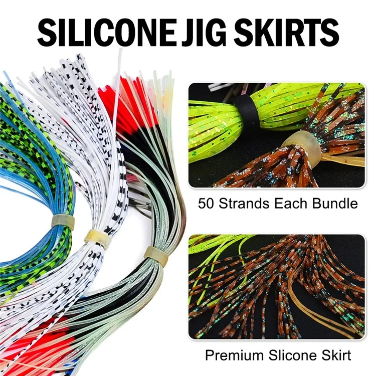 30 Pezzi Mix Colori Gonnellini in Silicone per Esche da Pesca - Materiale per Mosche e Jig, Colore Casuale