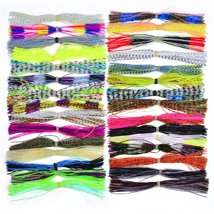 30 Pezzi Mix Colori Gonnellini in Silicone per Esche da Pesca - Materiale per Mosche e Jig, Colore Casuale
