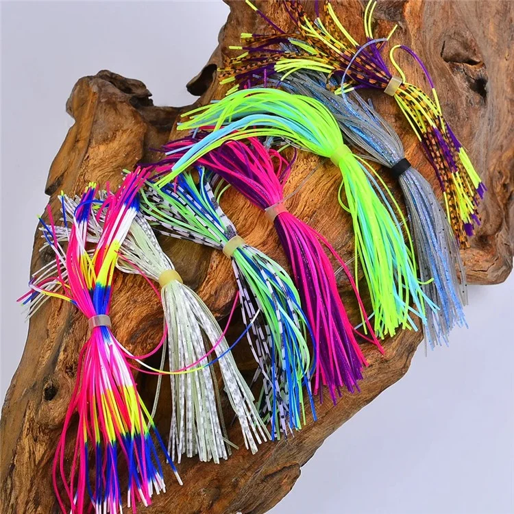 30 Pezzi Mix Colori Gonnellini in Silicone per Esche da Pesca - Materiale per Mosche e Jig, Colore Casuale