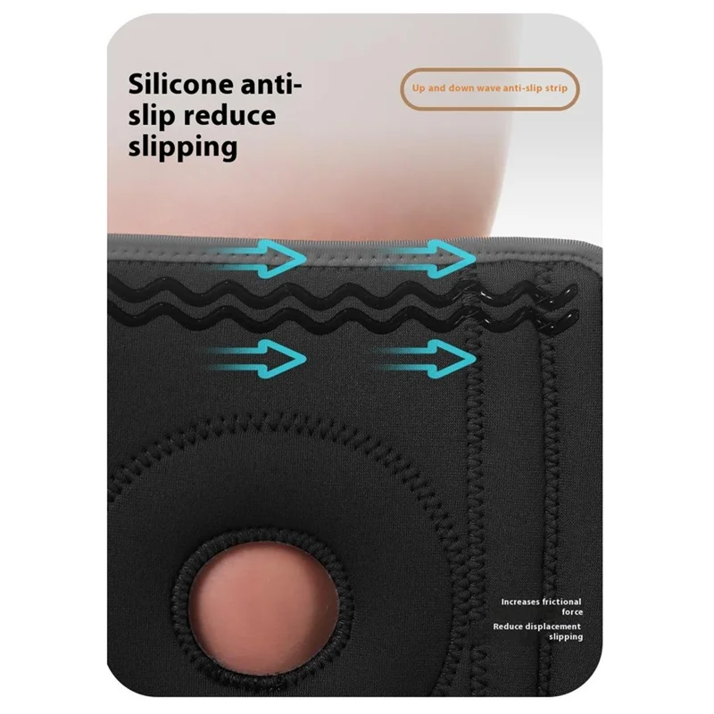 AOLIKES 7613 1 Unidade Joelheira Esportiva para Corrida, Basquete e Fitness - Absorção de Impacto, Preto+Cinza / P/M