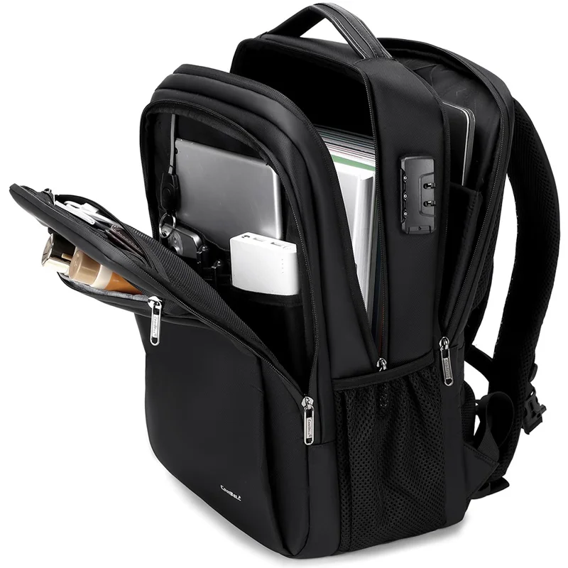 COOLBELL 8308 Zaino per laptop di grande capacità e leggero Studenti Affari Viaggi Impermeabile Anti Furto Daypack - Nero
