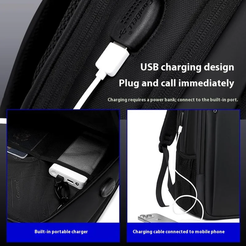 COOLBELL 8308 Zaino per laptop di grande capacità e leggero Studenti Affari Viaggi Impermeabile Anti Furto Daypack - Nero