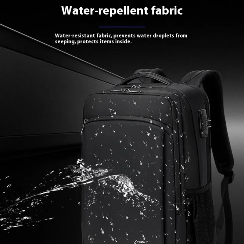 COOLBELL 8308 Zaino per laptop di grande capacità e leggero Studenti Affari Viaggi Impermeabile Anti Furto Daypack - Nero