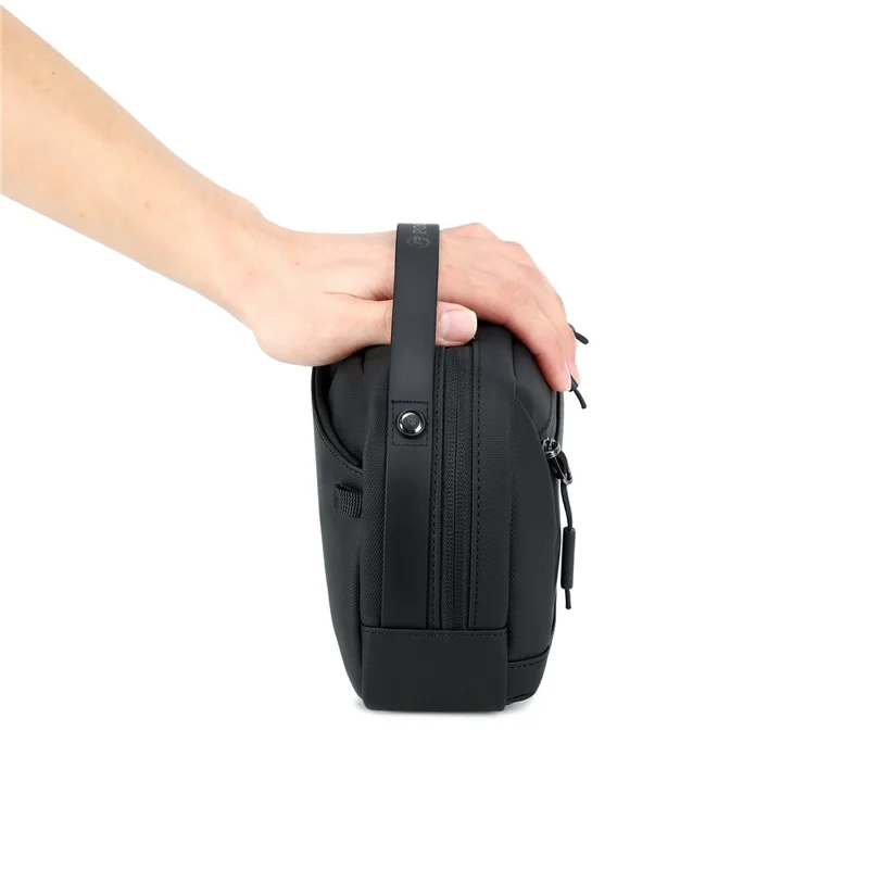 POSO PS-831 Multifunctional Digital Accessories Storage Shoulder Bag Waterproof Crossbody Bag with Tote Handle - Black