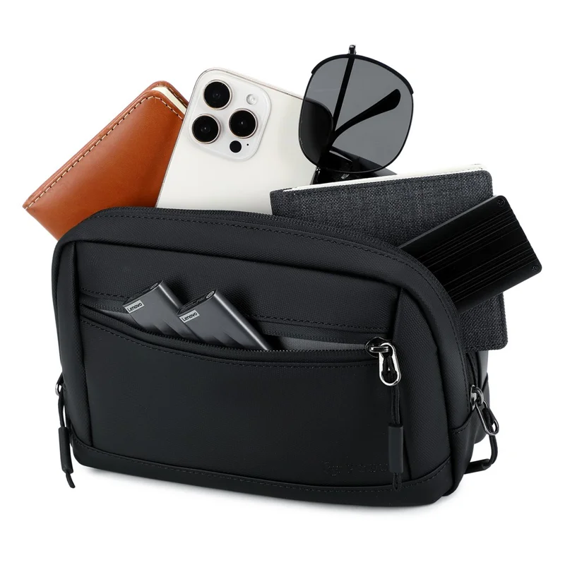 POSO PS-831 Multifunctional Digital Accessories Storage Shoulder Bag Waterproof Crossbody Bag with Tote Handle - Black