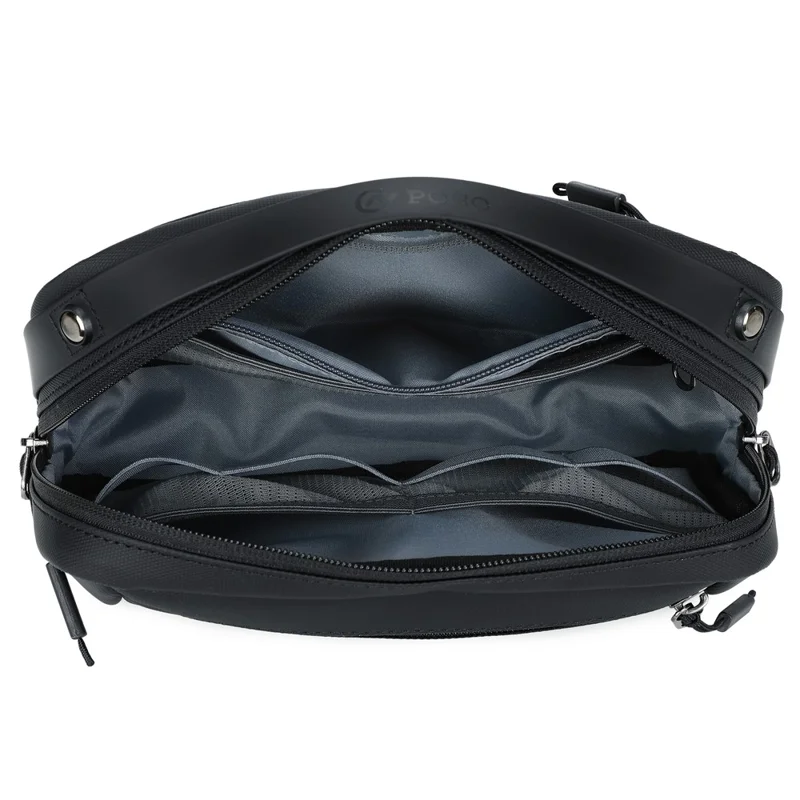 POSO PS-831 Multifunctional Digital Accessories Storage Shoulder Bag Waterproof Crossbody Bag with Tote Handle - Black