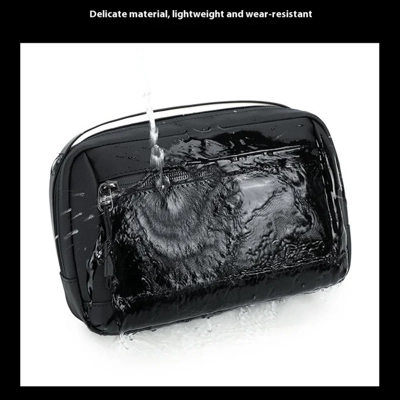 POSO PS-831 Multifunctional Digital Accessories Storage Shoulder Bag Waterproof Crossbody Bag with Tote Handle - Black