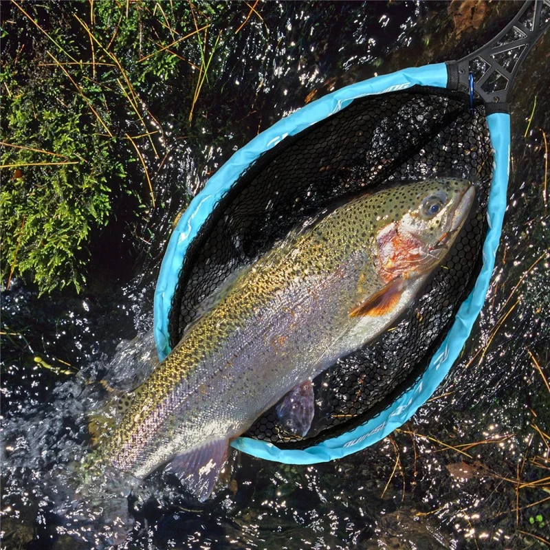 LEOFISHING 28361 Flexible Foldable Landing Net Portable Fish Catching Net for Fly Fishing Waist Carry Fishing Tackle